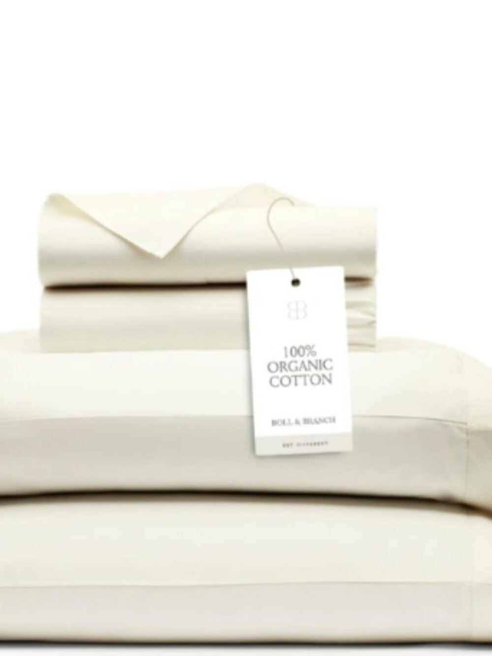 BOLL & BRANCH Signature Hemmed Cream KING 100% Organic Cotton Sheet Set